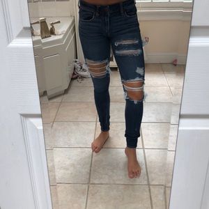 ripped blue jeans